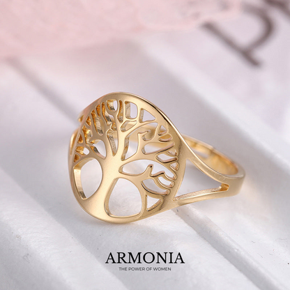 Albero della Vita: Anello Regolabile d'Oro