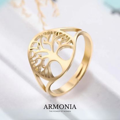 Albero della Vita: Anello Regolabile d'Oro